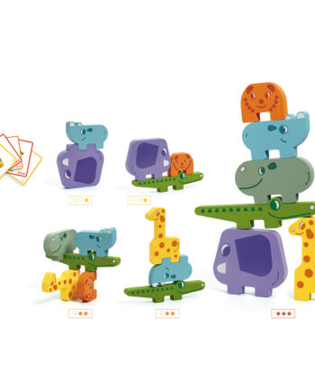 Djeco Ξυλ. Παιχνίδι Ισορροπίας 'Πυραμίδα ζωάκια' με κάρτες