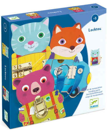 Djeco Eκπαιδευτικό Παιχνίδι ' Μαθαίνω να ανοιγοκλείνω κλειδαριές Ζωάκια'