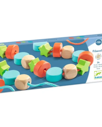 Djeco Εκπαιδευτικό παιχνίδι λεπτής κινητικότητας με κορδόνι 'Ξύλινες χάντρες'