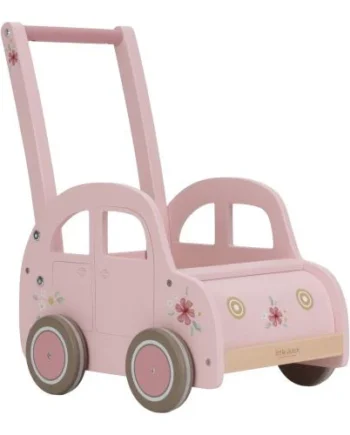 Συρόμενο καρότσι-αυτοκινητάκι Ροζ FSC Little Dutch