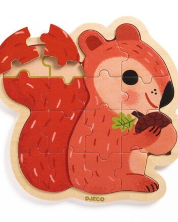 Ξύλινο παζλ Σκίουρος 16τεμ Djeco