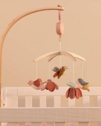 Ξύλινο Μουσικό Μόμπιλε Κρεβατιού Flowers & Butterflies Little Dutch