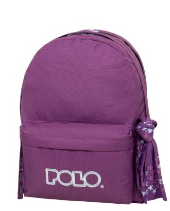 Polo Original Double Scarf Σχολική Τσάντα Πλάτης Γυμνασίου - Λυκείου Violet/Light Cyan 27lt 2021