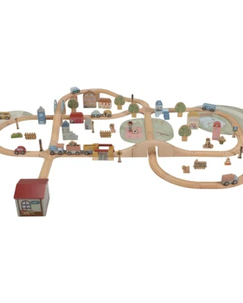 Σετ παιχνιδιού τρενάκι με ράγες και οχήματα XL FSC LITTLE DUTCH.