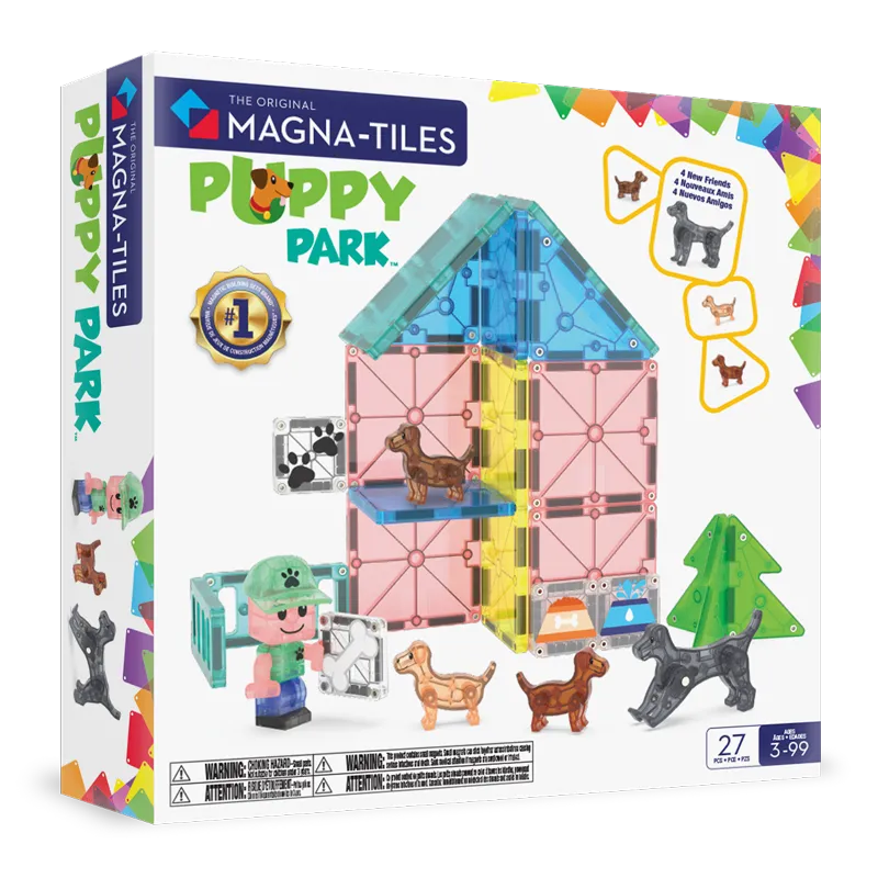 Puppy Park 27 Τεμάχια – Μαγνητικά Πλακίδια STEM με Πάρκο Κατοικίδιων MAGNA-TILES