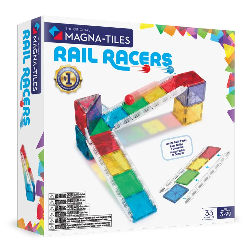 Rail Racers 33 Τεμάχια – Μαγνητικά Πλακίδια STEM με ράμπες MAGNA-TILES