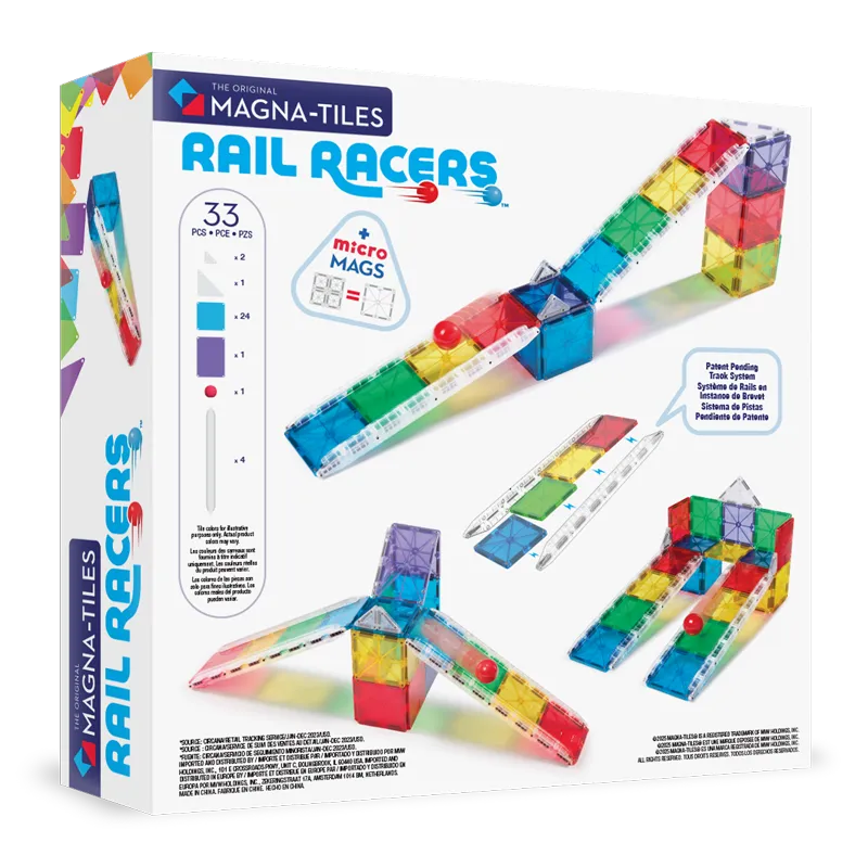 Rail Racers 33 Τεμάχια – Μαγνητικά Πλακίδια STEM με ράμπες MAGNA-TILES