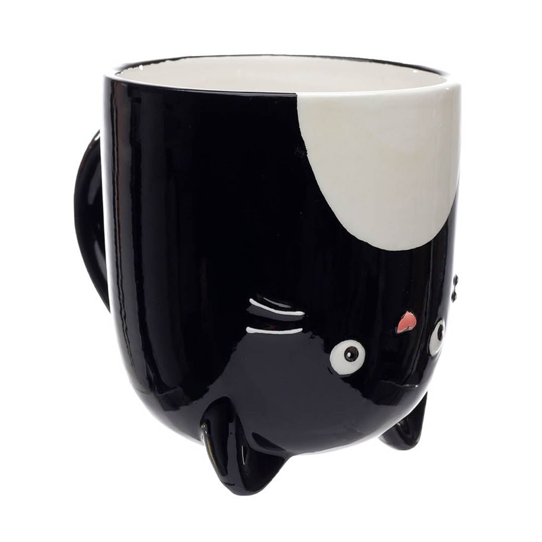Puckator Κεραμική κούπα Upside Down 500ml Γατούλα μαύρη