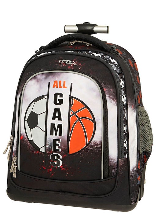 Polo Rolling Σχολική Τσάντα Τρόλεϊ Δημοτικού All Games με Θήκη για Παγούρι 30lt 2024