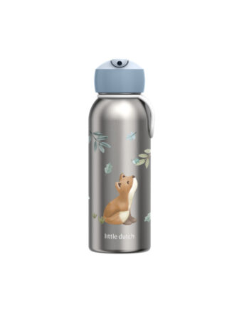 LITTLE DUTCH. Ανοξείδωτο μπουκάλι - θερμός flip-up campus 350 ml - Forest Friends