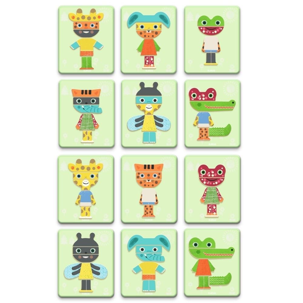 Μαγνητικό παιχνίδι σύνθεσης με ξύλινα μαγνητάκια Mix ζωάκια Djeco