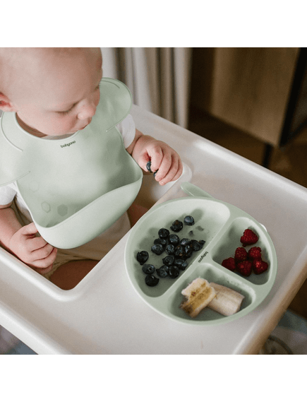 BabyOno: Πιάτο σιλικόνης με βεντούζες και χωρίσματα- Μέντα