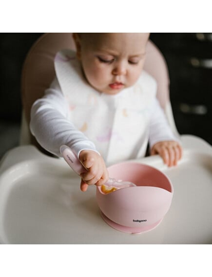 BabyOno: Μπολ σιλικόνης με βεντούζα-Ροζ