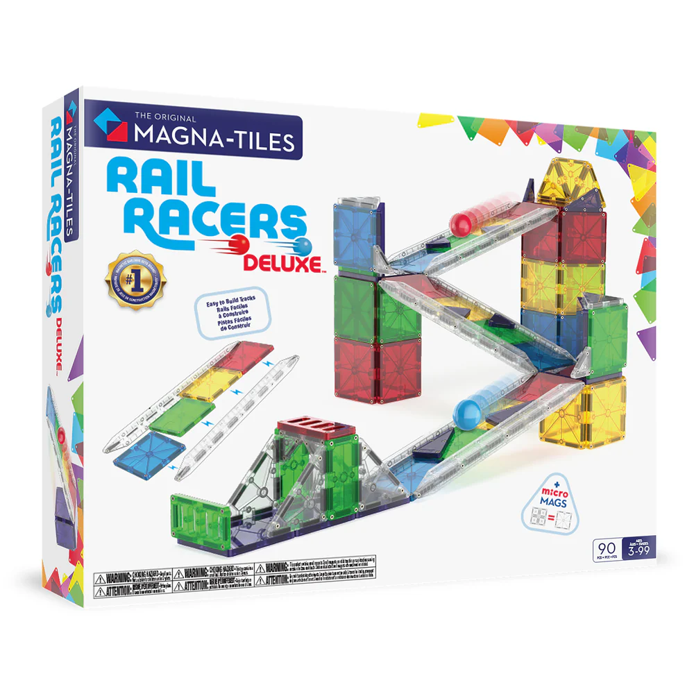 Μαγνητικά Πλακίδια Rail Racers Deluxe 90 Κομμάτια Magna-Tiles