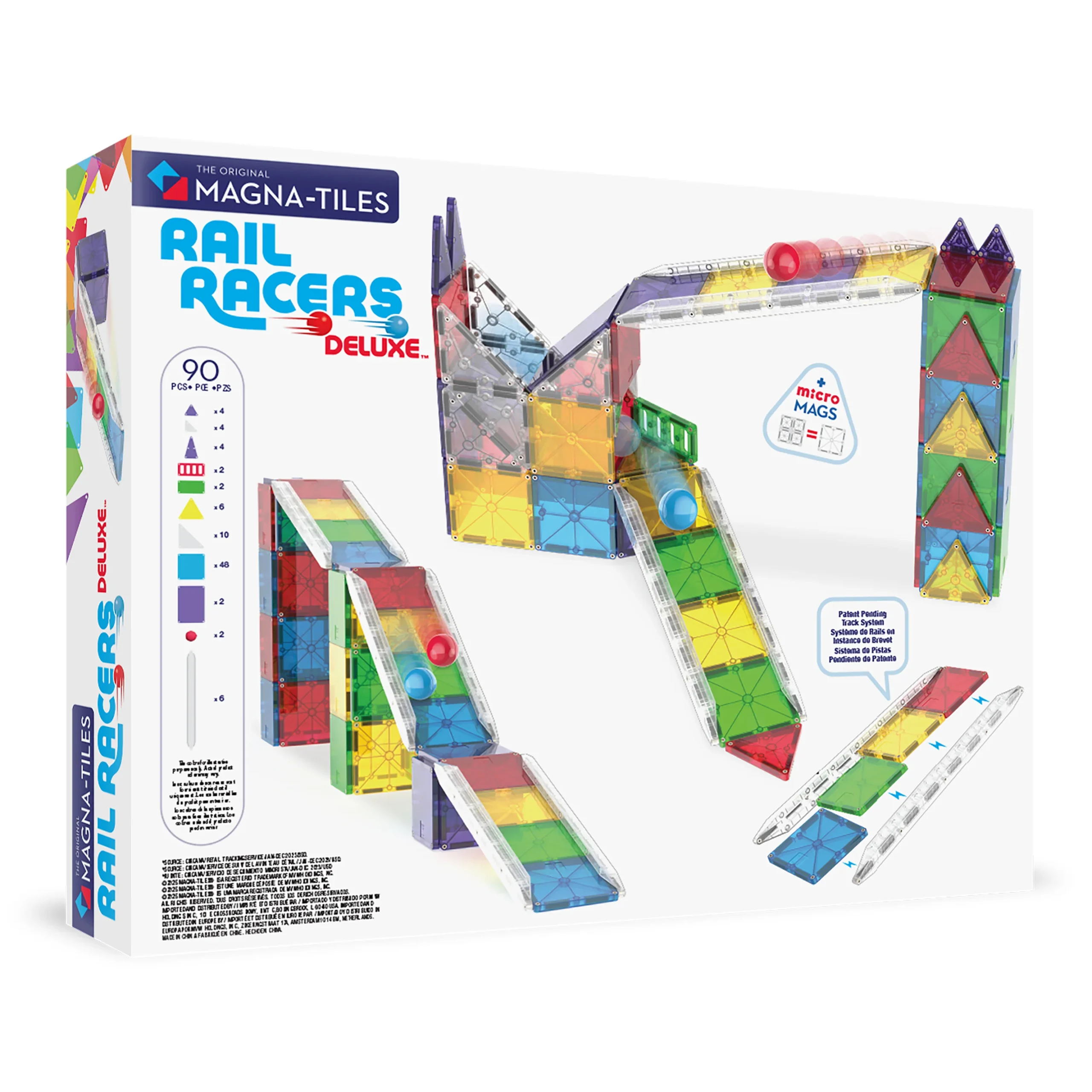 Μαγνητικά Πλακίδια Rail Racers Deluxe 90 Κομμάτια Magna-Tiles