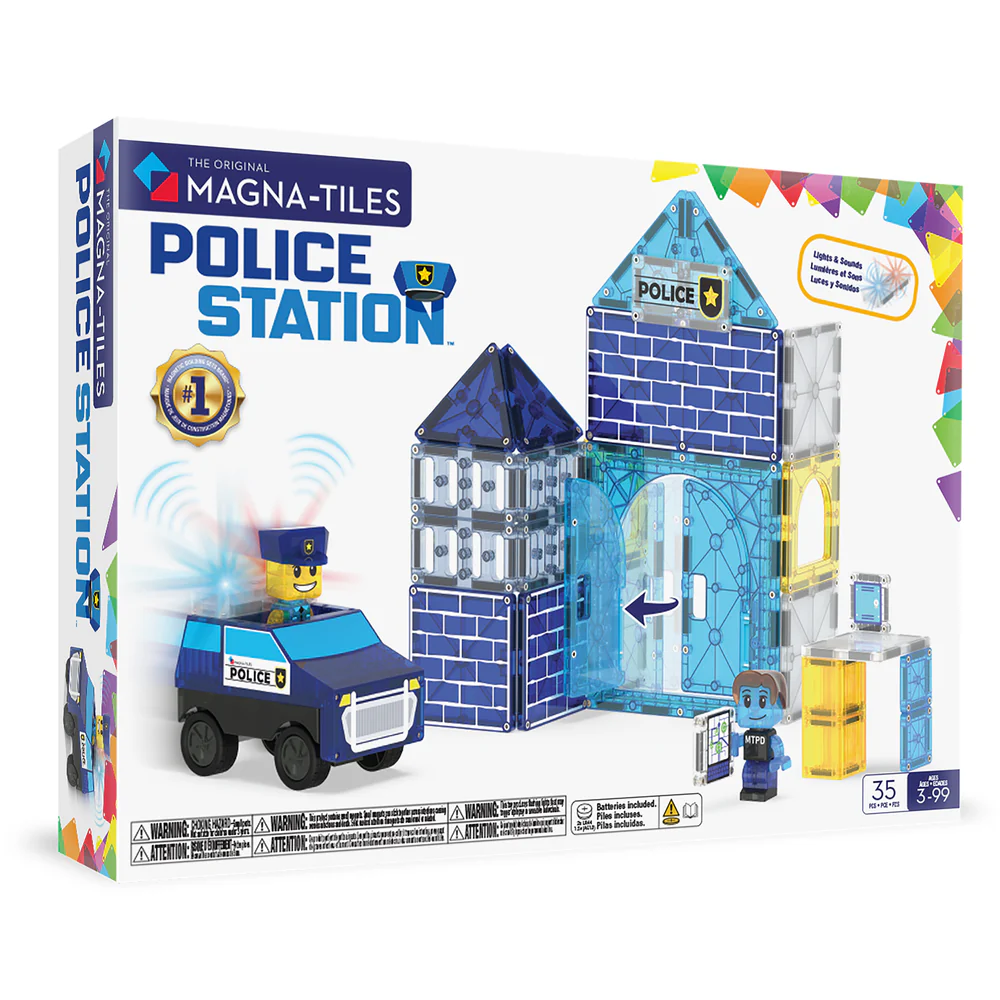 Μαγνητικά Πλακίδια Police Station 35 Κομμάτια Magna-Tiles