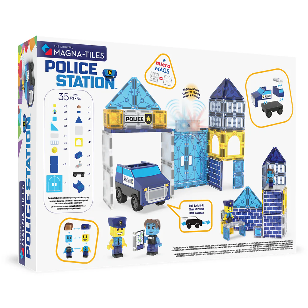 Μαγνητικά Πλακίδια Police Station 35 Κομμάτια Magna-Tiles