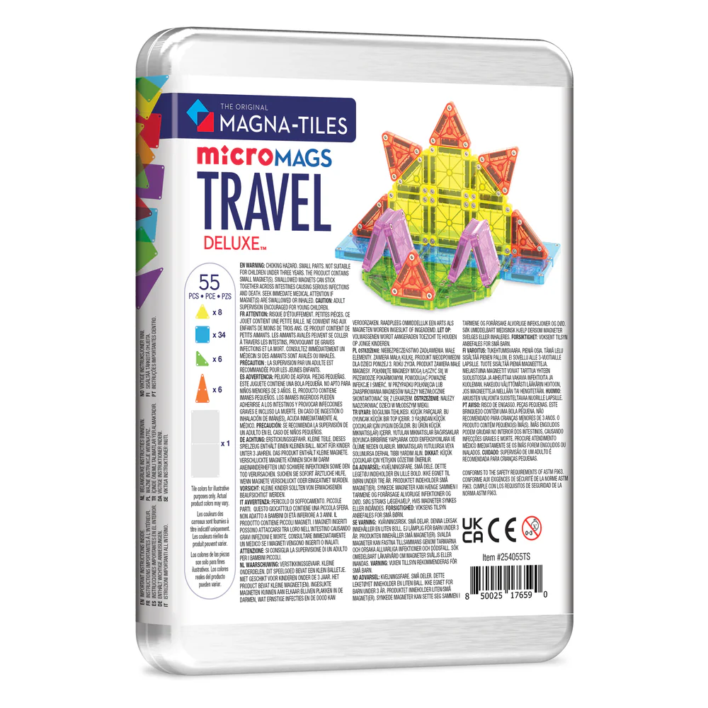 Μαγνητικά Πλακίδια microMAGS Travel Deluxe 55 Κομμάτια Magna-Tiles