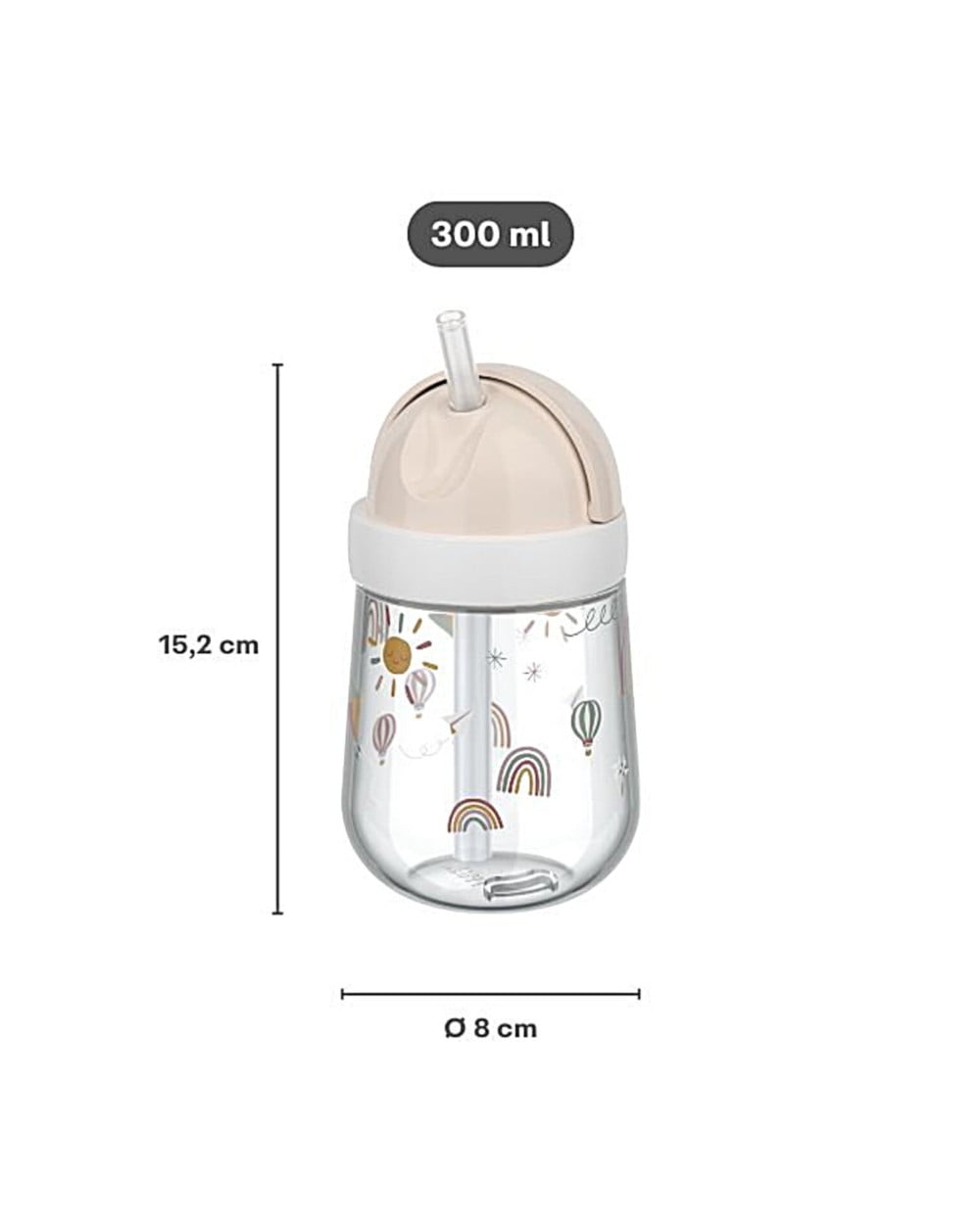 Εκπαιδευτικό ποτηράκι με καλαμάκι 300 ml - Fairy Garden LITTLE DUTCH.