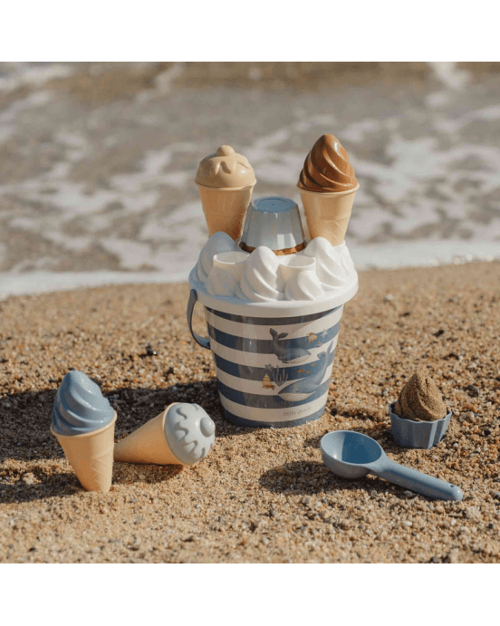 LITTLE DUTCH Σετ κουβαδάκια παραλίας Ice Cream Ocean World Μπλε