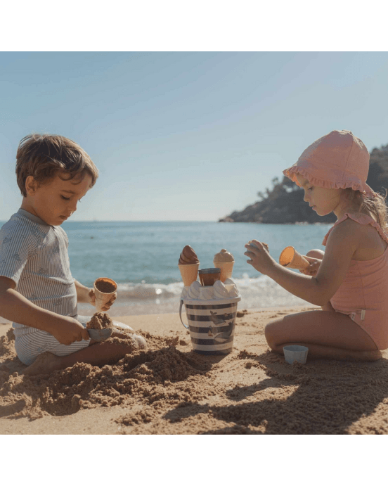 LITTLE DUTCH Σετ κουβαδάκια παραλίας Ice Cream Ocean World Μπλε