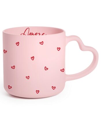Amore Heart Porcelain Shaped Handle Mug