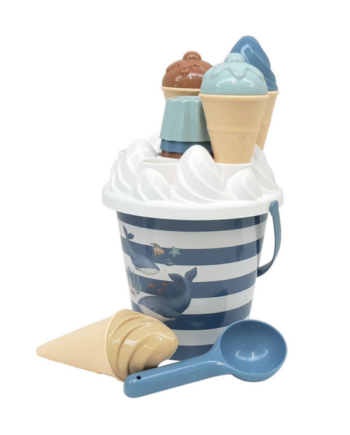 LITTLE DUTCH Σετ κουβαδάκια παραλίας Ice Cream Ocean World Μπλε