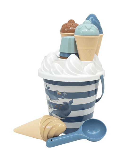 LITTLE DUTCH Σετ κουβαδάκια παραλίας Ice Cream Ocean World Μπλε
