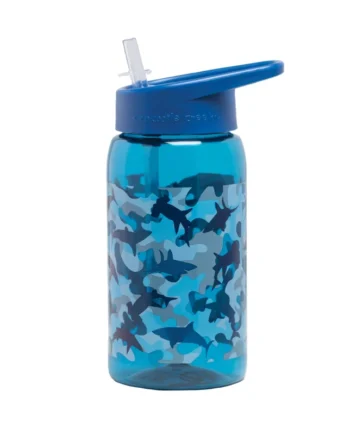 Crocodile Creek Tritan Καρχαρίες Παιδικό Μπουκάλι Πλαστικό BPA Free με Καλαμάκι Μπλε 450ml