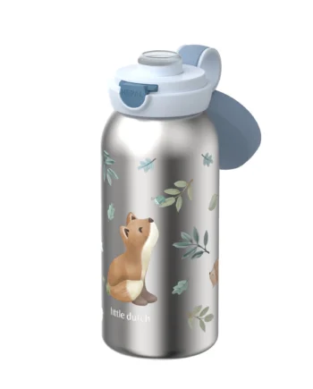 LITTLE DUTCH. Ανοξείδωτο μπουκάλι flip-up campus 600 ml - Forest Friends