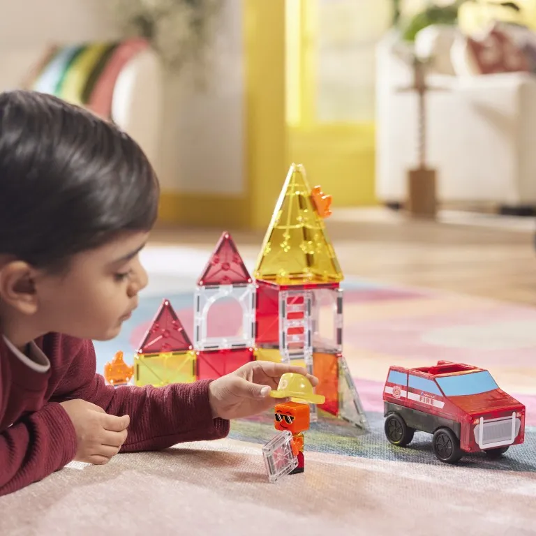 MAGNA-TILES Fire Rescue 27 Τεμάχια – Μαγνητικά Πλακίδια STEM με Πυροσβεστική