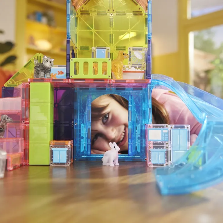 MAGNA-TILES Pet Playhouse 50 Τεμάχια – Μαγνητικά Πλακίδια STEM με Κατοικίδια