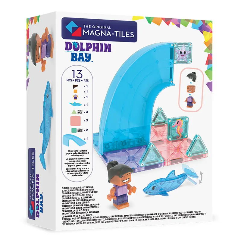 MAGNA-TILES Dolphin Bay 13 Τεμάχια – Μαγνητικά Πλακίδια STEM με Δελφίνι