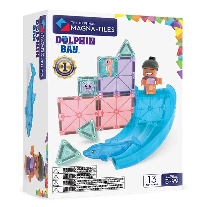 MAGNA-TILES Dolphin Bay 13 Τεμάχια – Μαγνητικά Πλακίδια STEM με Δελφίνι