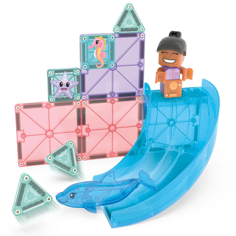 MAGNA-TILES Dolphin Bay 13 Τεμάχια – Μαγνητικά Πλακίδια STEM με Δελφίνι
