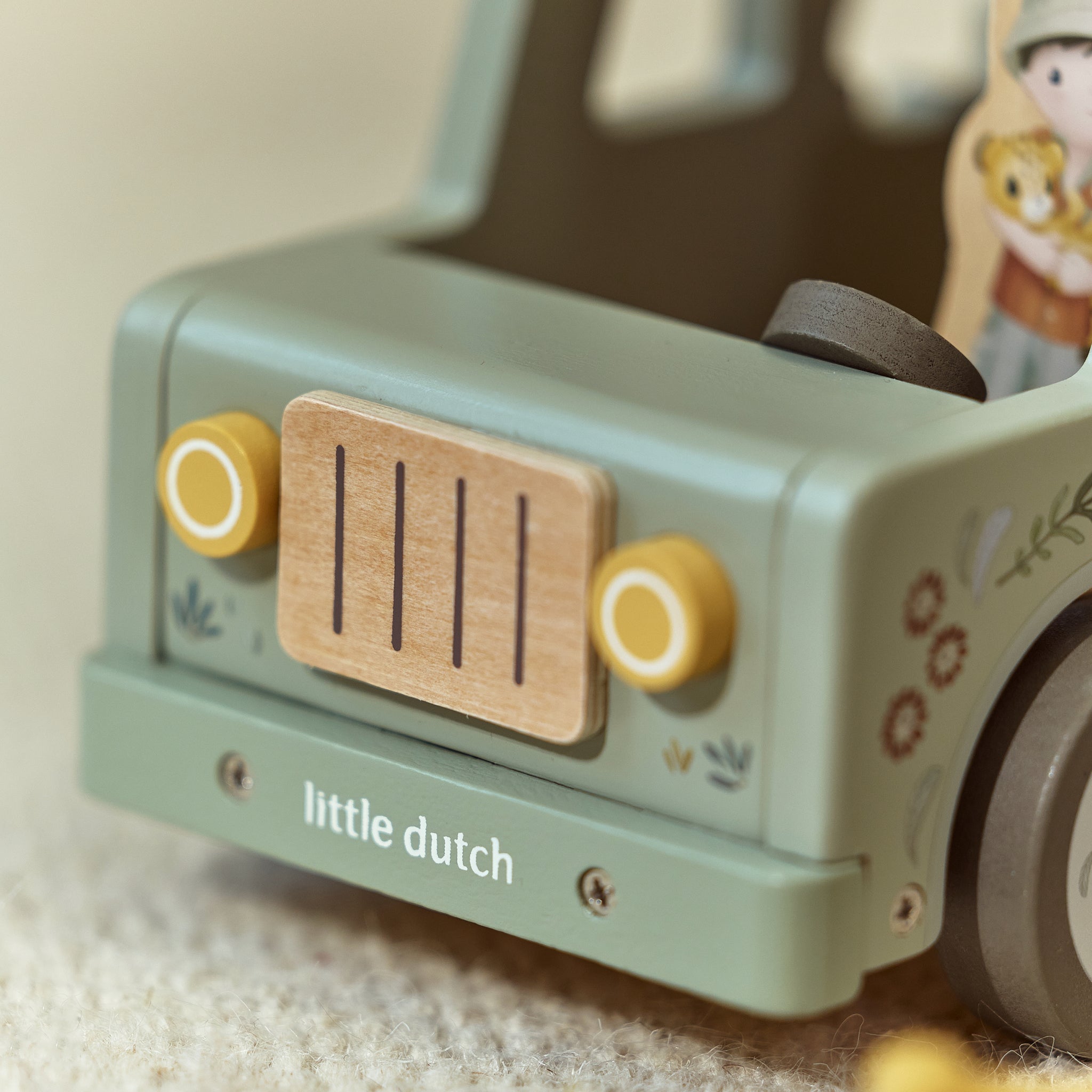 LITTLE DUTCH. Ξύλινο αυτοκινητάκι αντιστοίχισης σχημάτων Safari Friends FSC