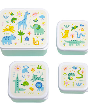 A little lovely company: Σετ 4 δοχεία φαγητού Lunch & Snack Box -Jungle