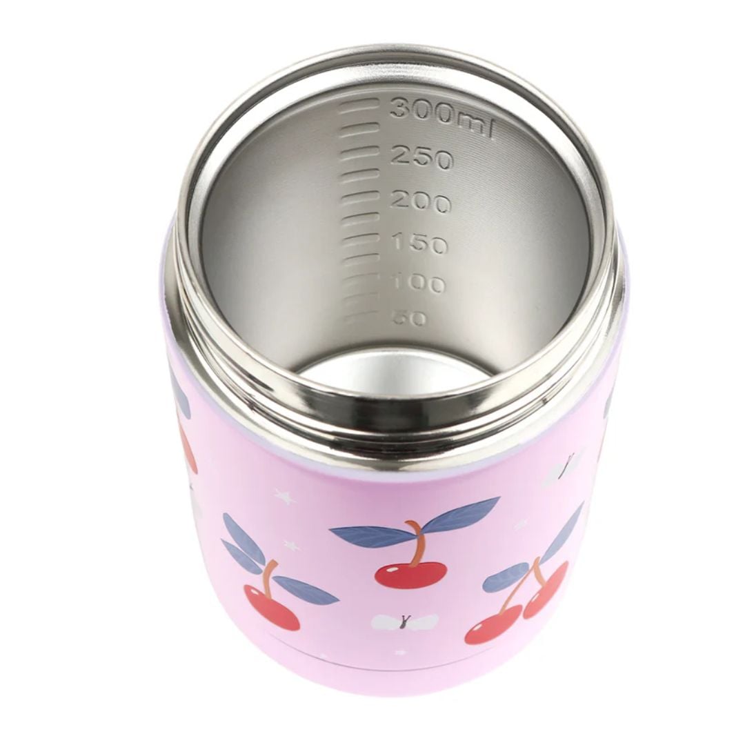 A little lovely company: Θερμός φαγητού από ανοξείδωτο ατσάλι 300ml-Cherries
