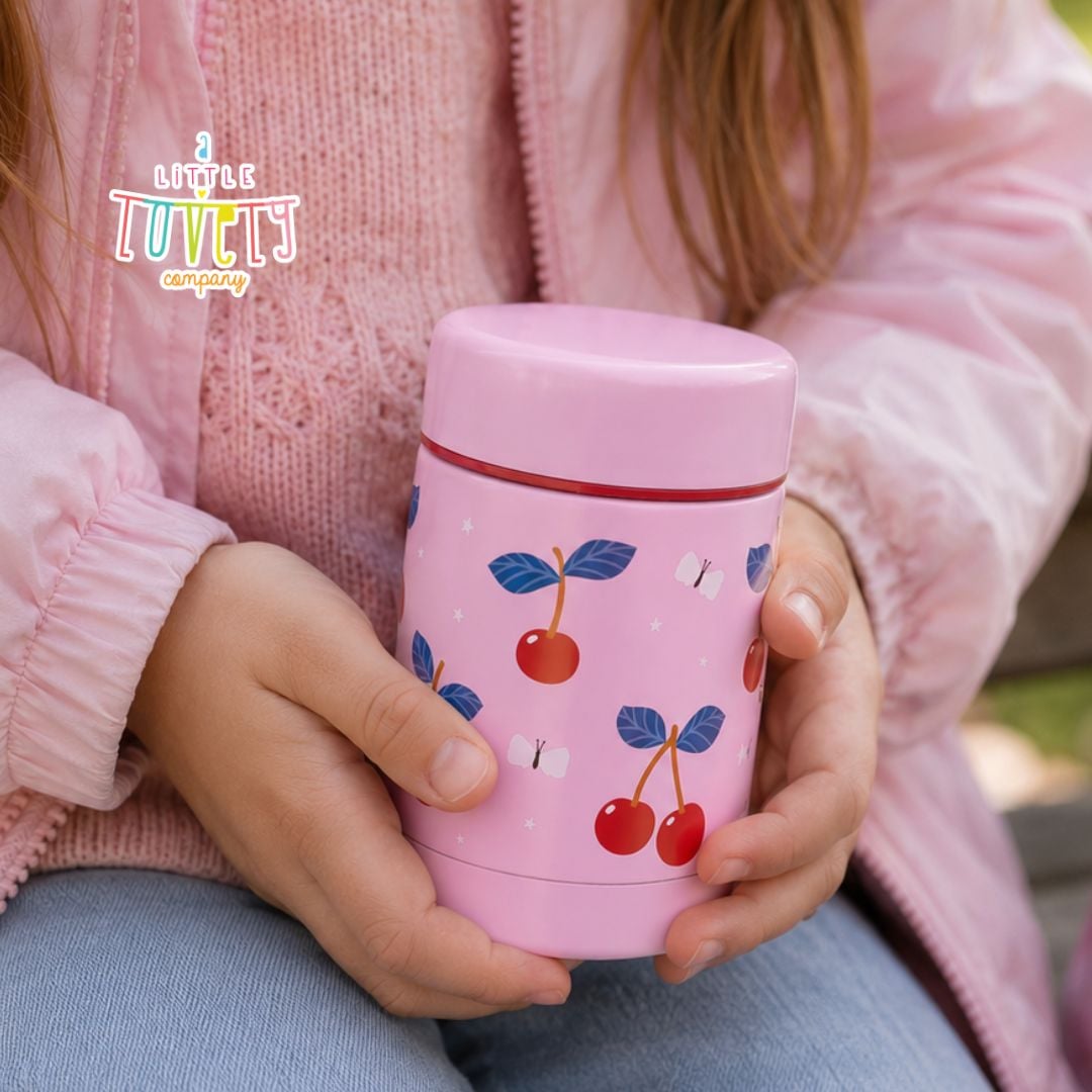 A little lovely company: Θερμός φαγητού από ανοξείδωτο ατσάλι 300ml-Cherries