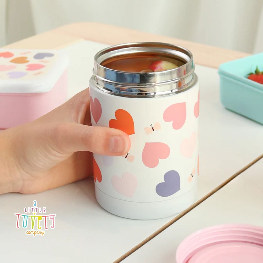 A little lovely company: Θερμός φαγητού από ανοξείδωτο ατσάλι 300ml-Hearts